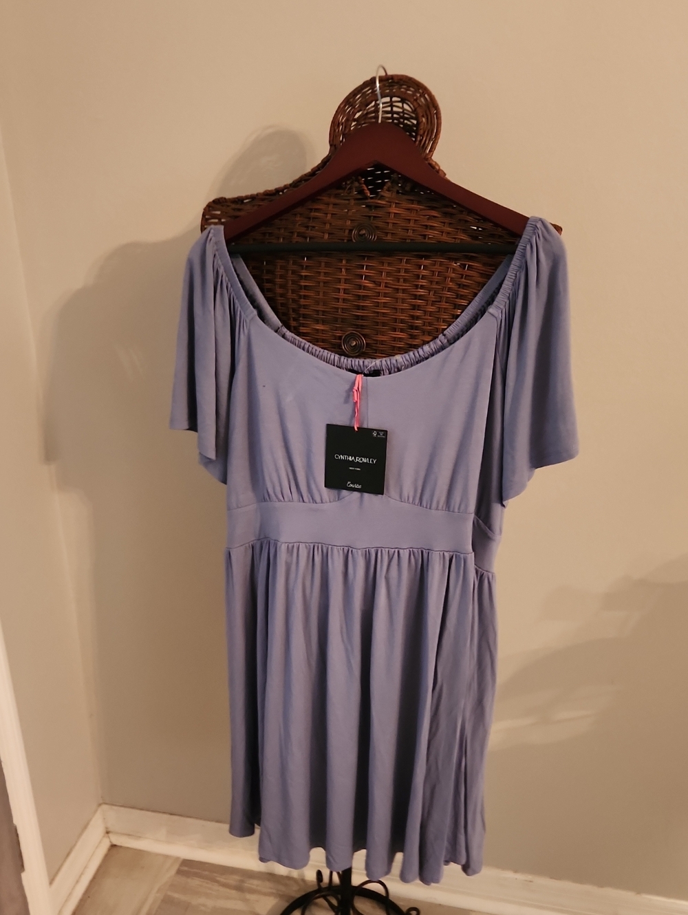 Cynthia Rowley Lavender Off-Shoulder Midi Dress